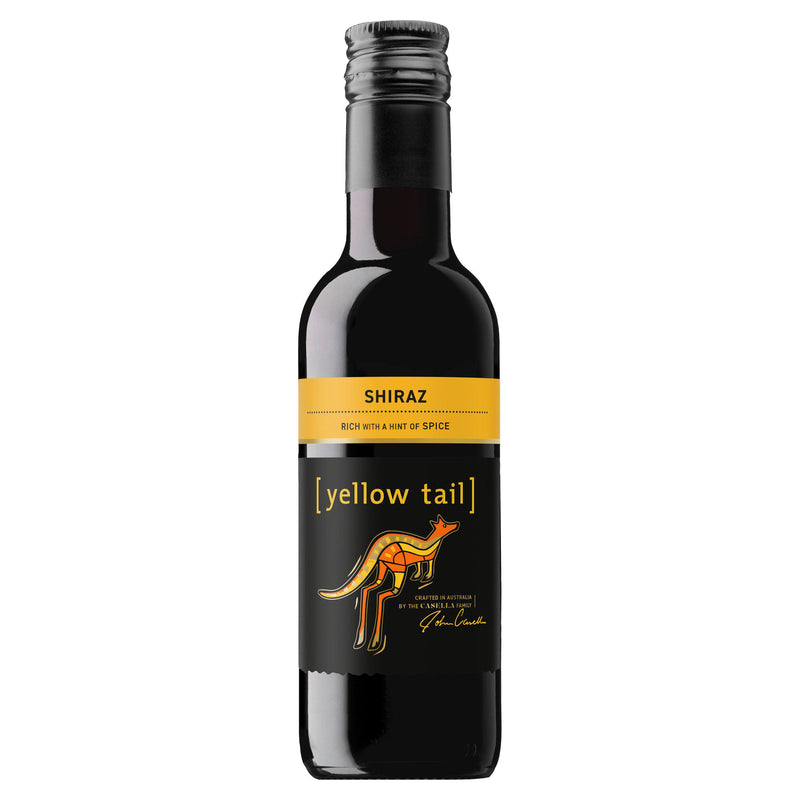 Yellow Tail Shiraz red wine 18.7cl, imported from the UK