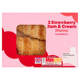 Sainsbury's strawberry jam and cream horns 98g, imported from the UK