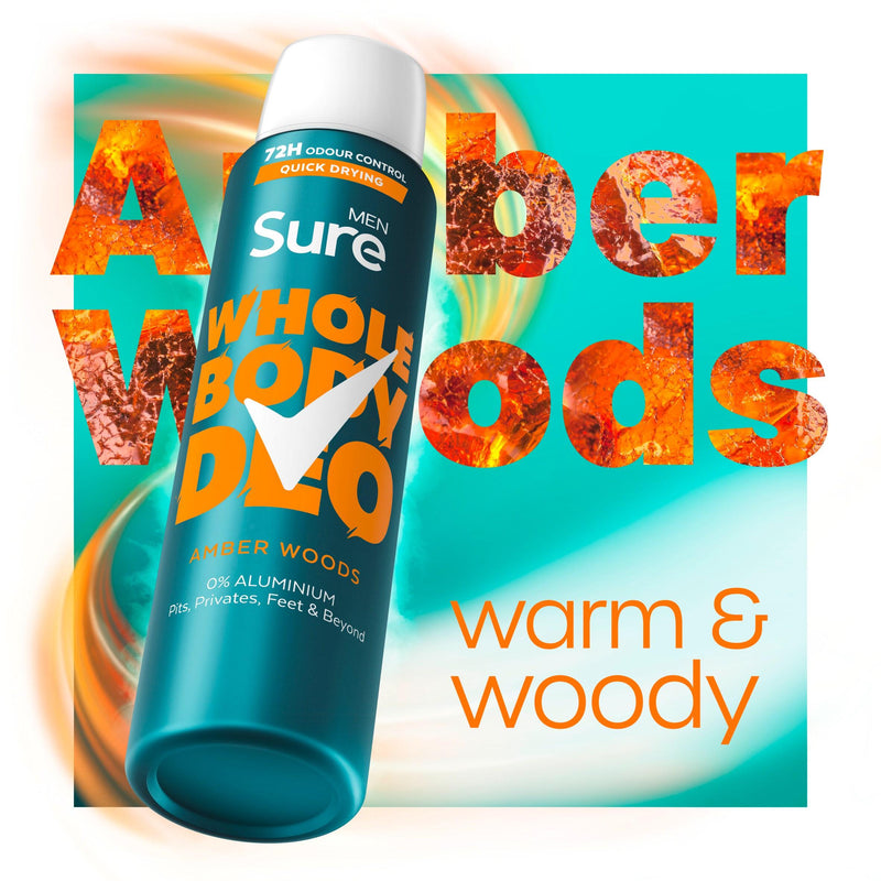 Sure Amber Woods deodorant spray 150ml, UK version