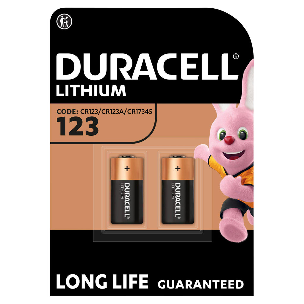 Duracell High Power Lithium 123 Batteries 3V (CR123 / CR123A / CR17345), pack of 2