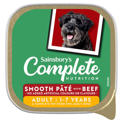 Sainsburys Sainsbury's Farmhouse Kitchen Adult Dog Food Smooth Pate With Beef 300g- Buy online at McGrocer