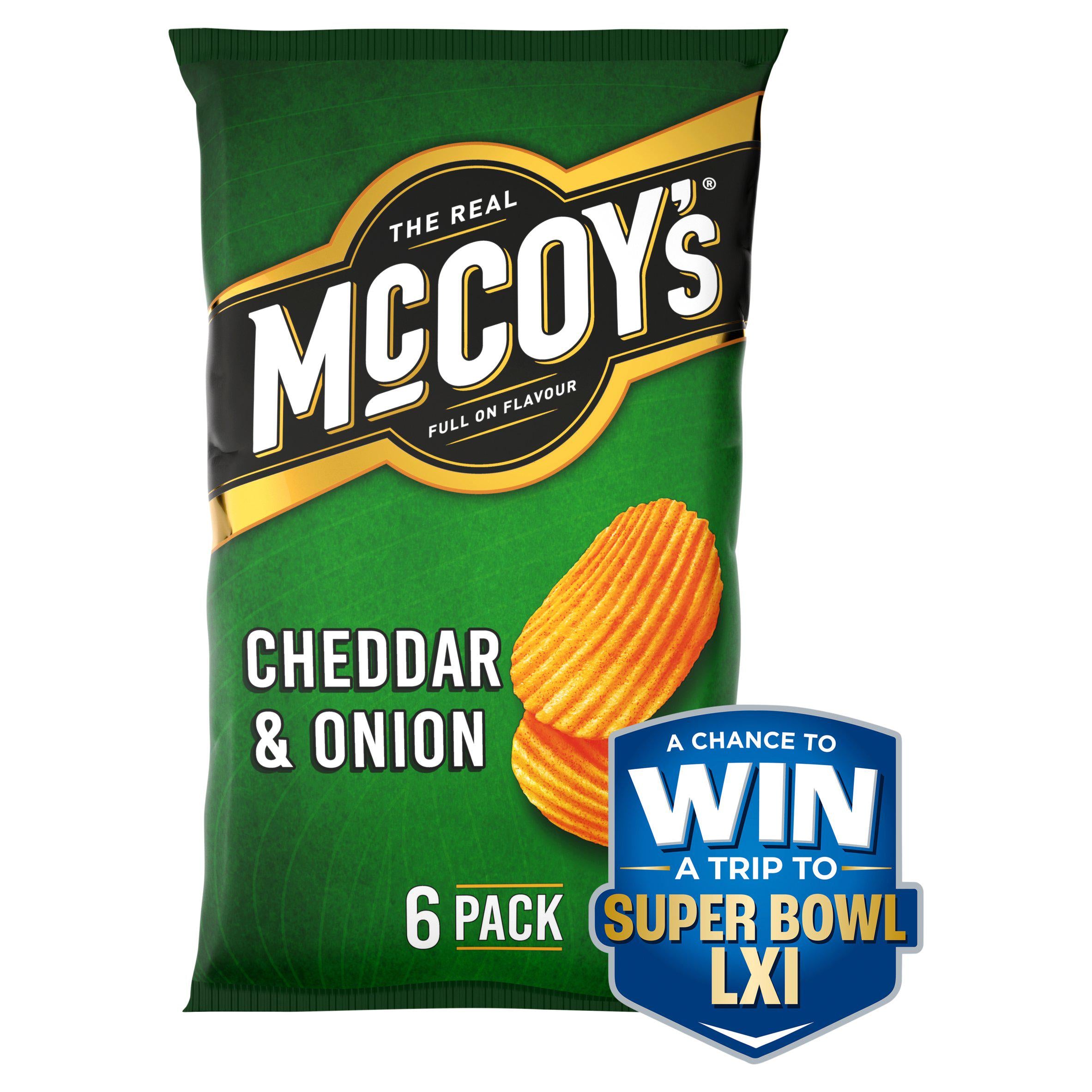 McCoy's Cheddar & Onion crisps variety pack 6x25g, UK version