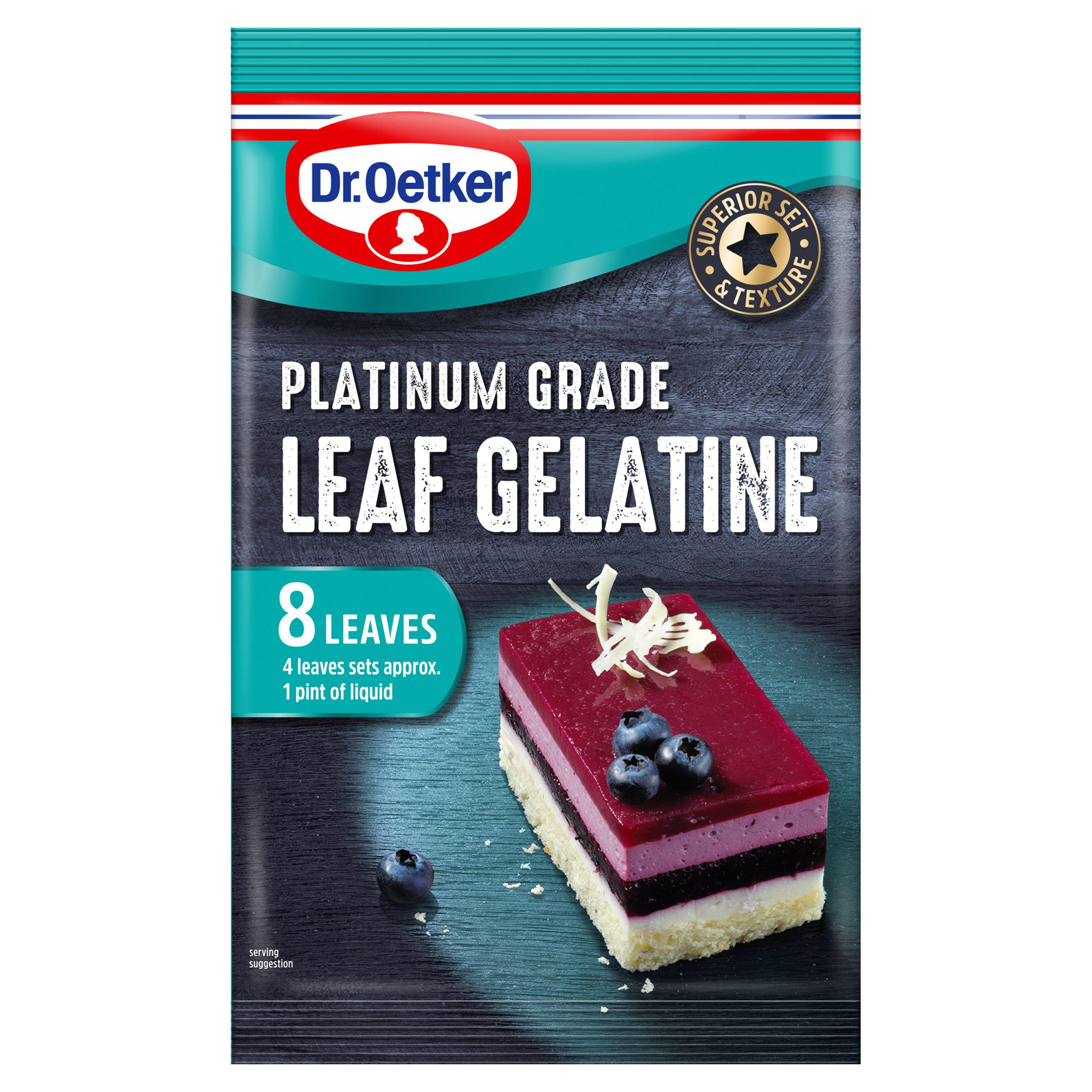 Dr. Oetker Platinum Grade Leaf Gelatine 13g (British brand)