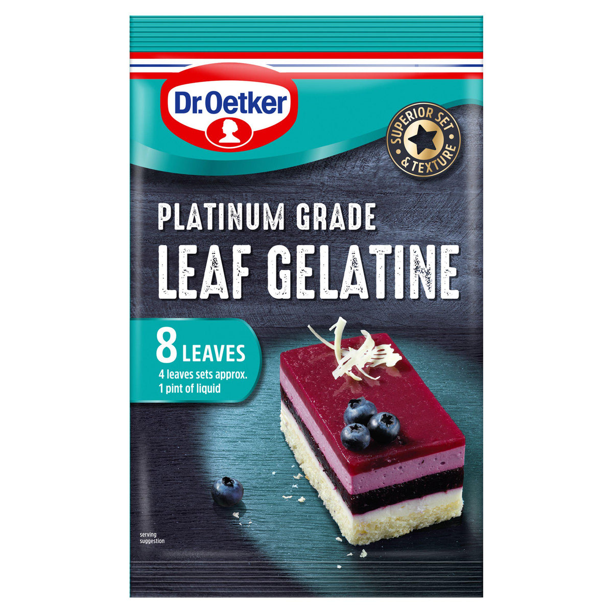 Dr. Oetker Platinum Grade Leaf Gelatine 13g (British brand)