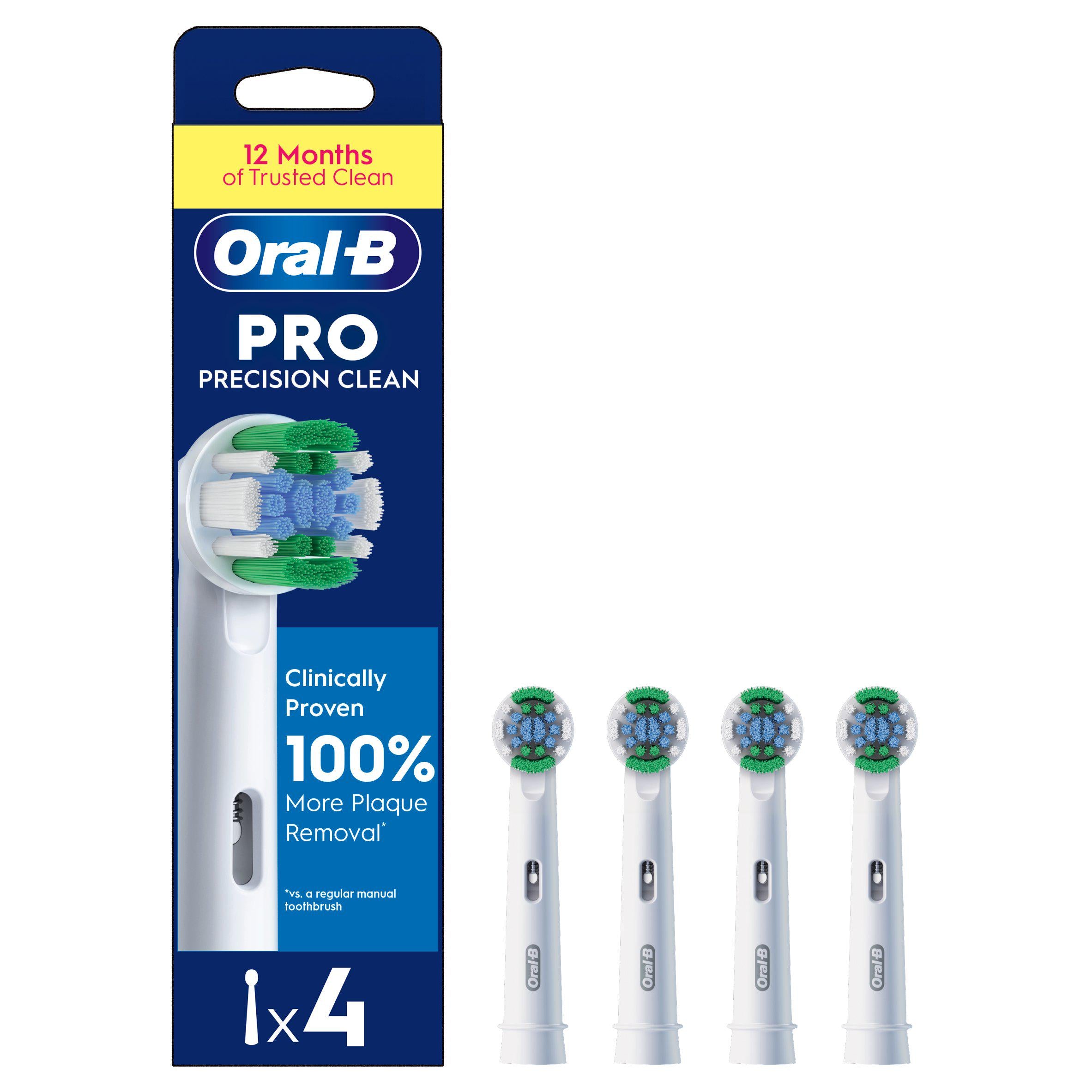 Oral-B Precision Clean toothbrush heads 4-pack - British product