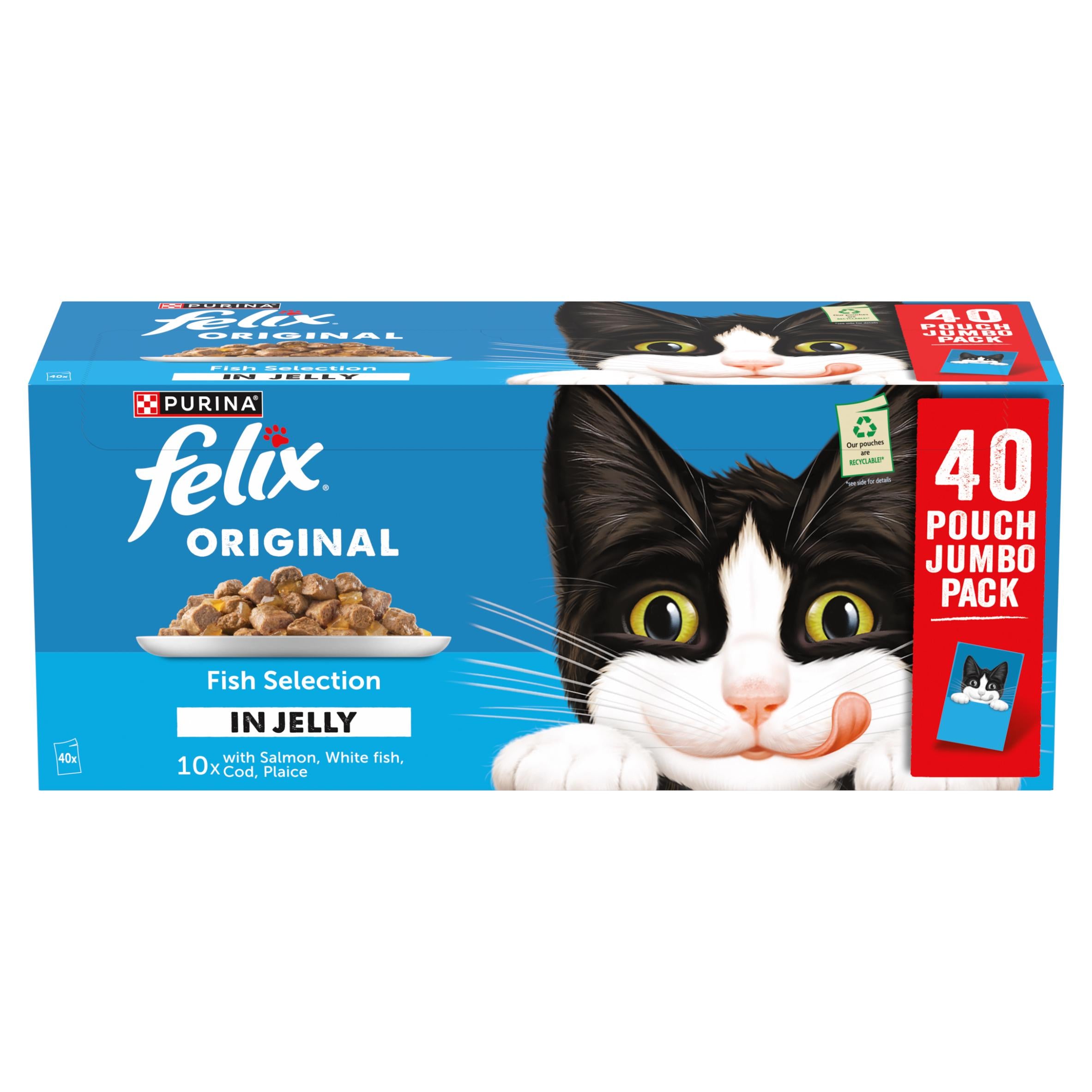Felix Original Fish Selection in Jelly wet cat food 40x85g, UK version