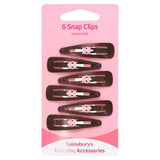 Sainsbury's brown snap hair clips pack of 6, UK version