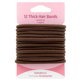 Sainsbury's hair bands thick brown pack of 12, UK version