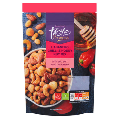 Sainsburys Sainsbury's Habanero Chilli & Honey Nut Mix Roasted Nut Mix 175g- Buy online at McGrocer