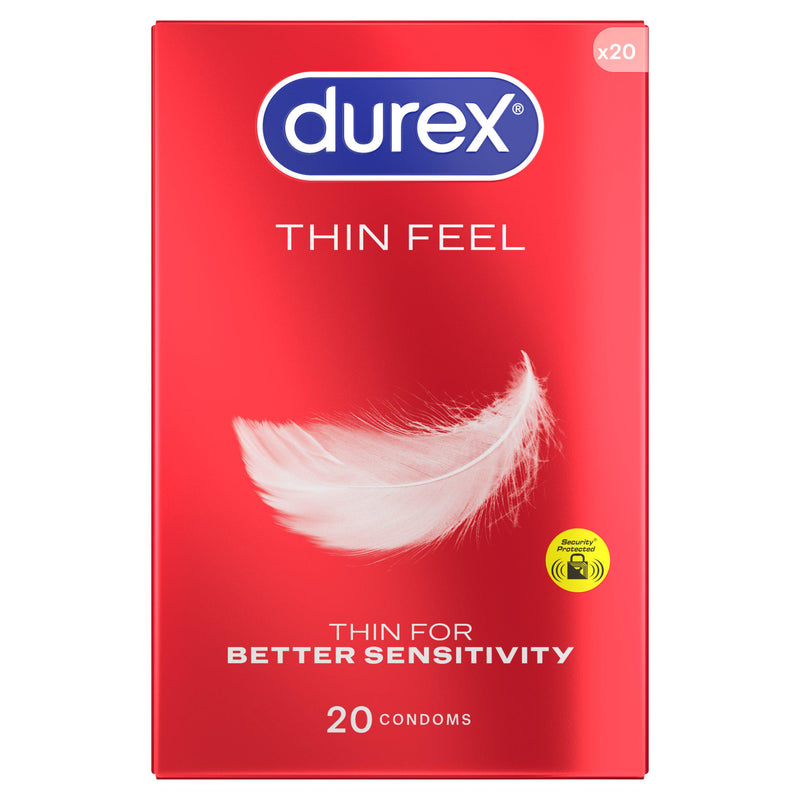 Durex Thin Feel transparent latex condoms 20 pack (British brand)