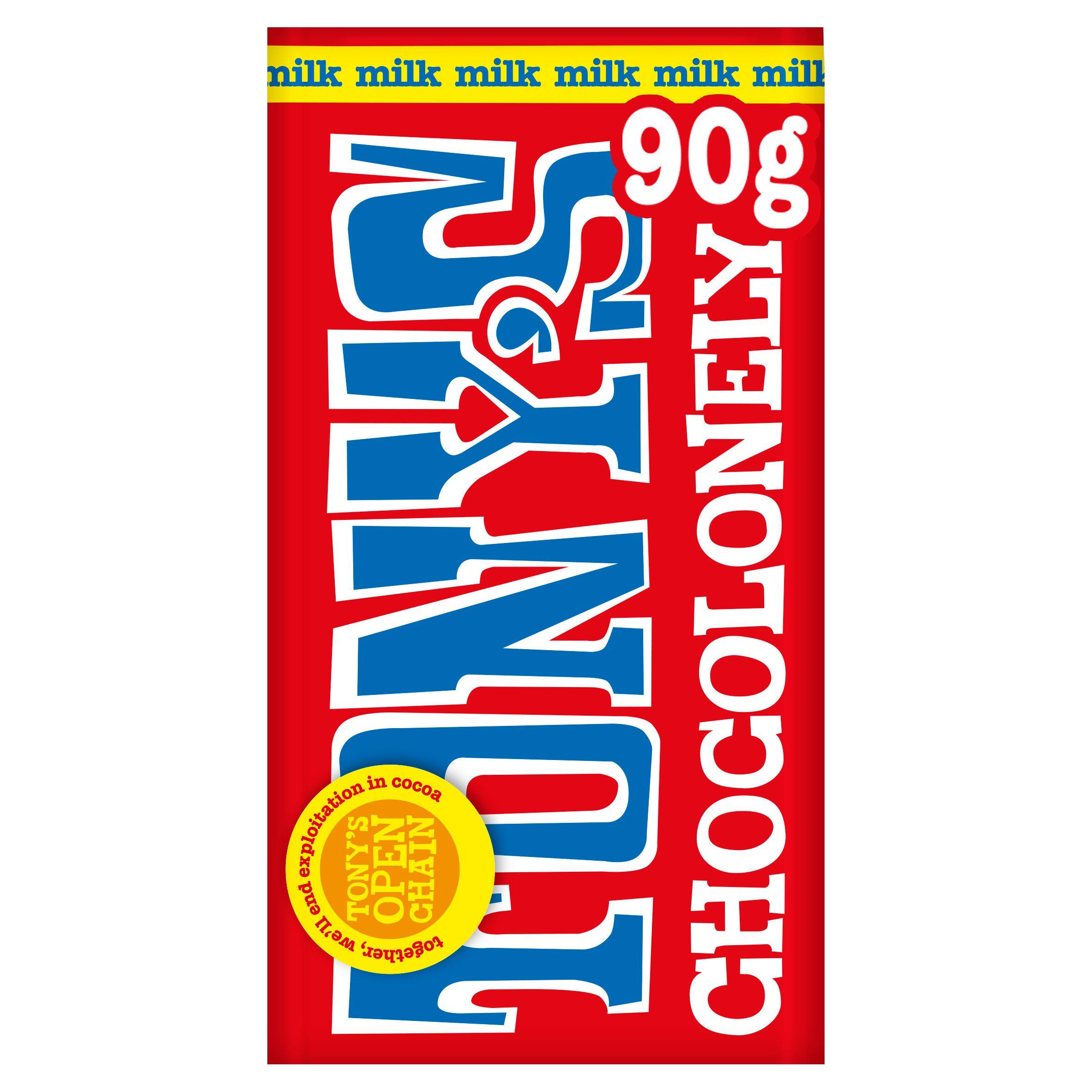 Tony's Chocolonely milk chocolate bar 90g, imported from the UK
