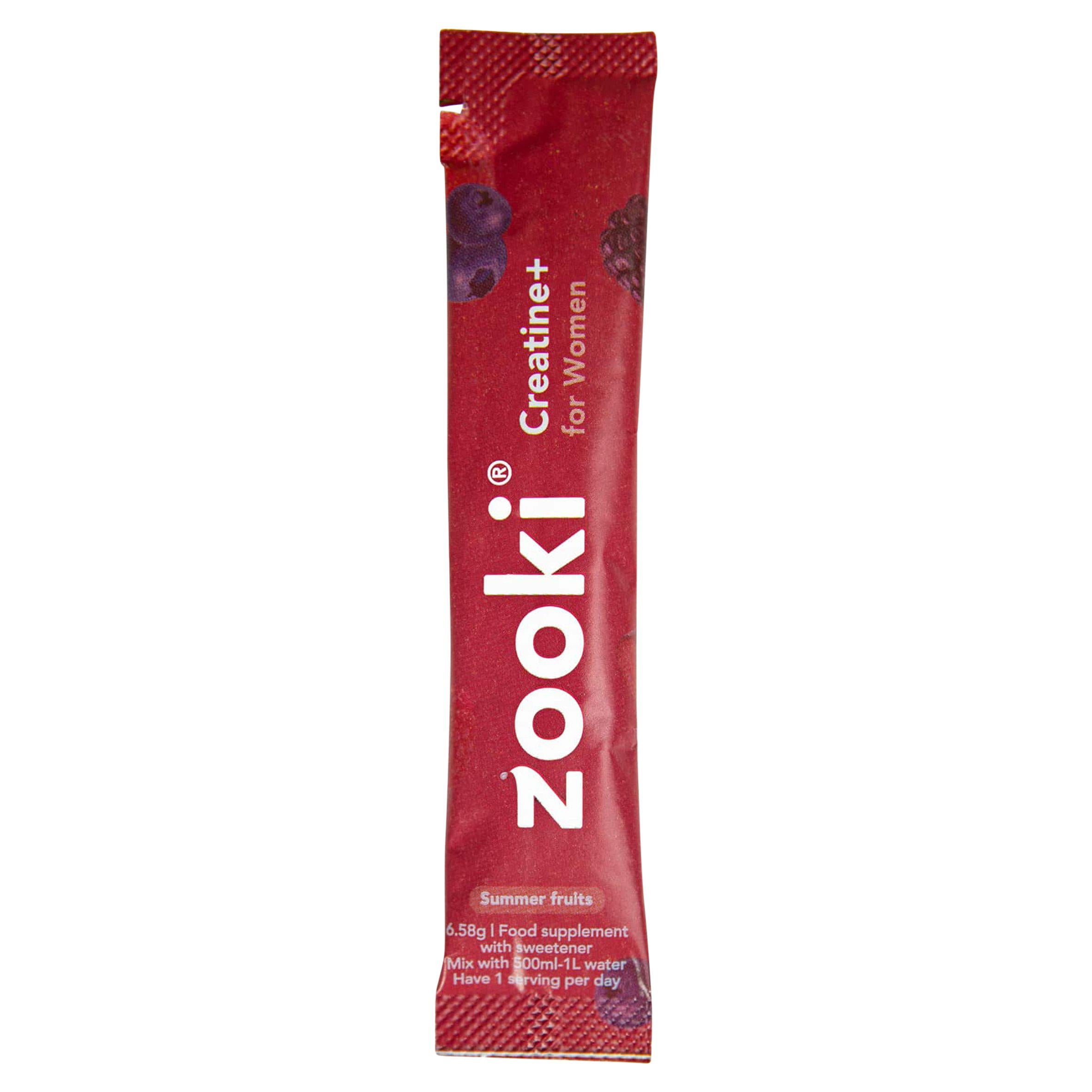 Zooki women's creatine supplement summer fruits 6.58g sachet, imported from the UK