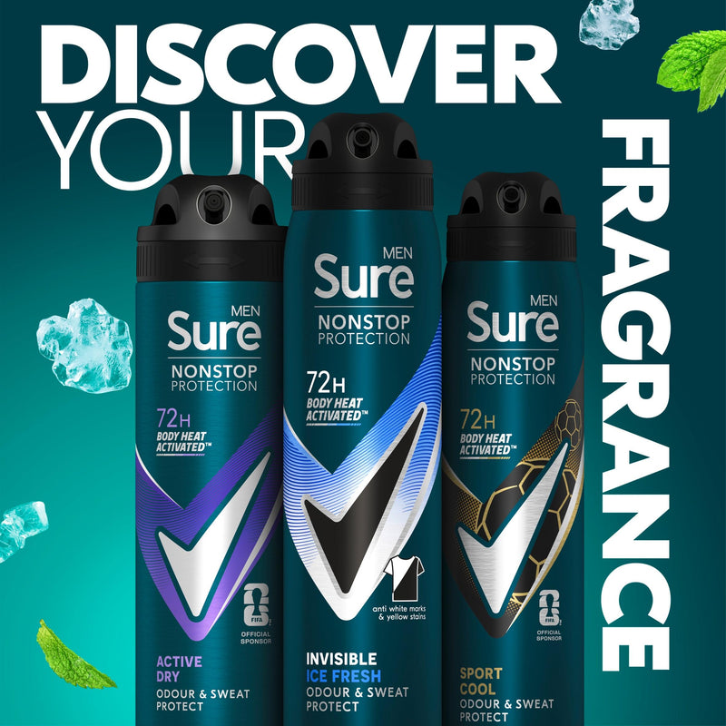 Sure antiperspirant deodorant Invisible Ice Fresh 250ml, UK version