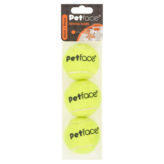 Petface Throw & Fetch Tennis Balls Pack x3 GOODS Sainsburys   