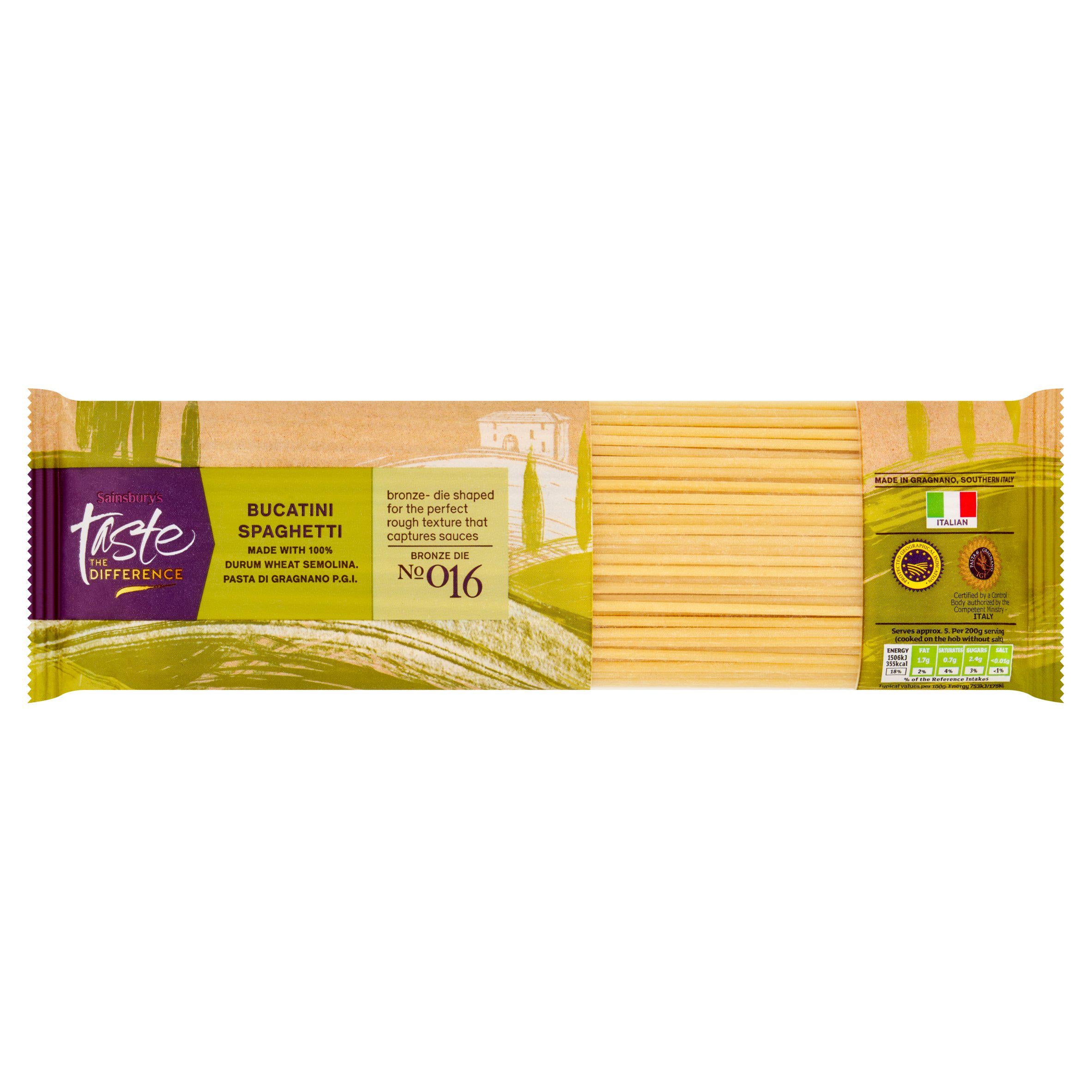 Sainsbury's Taste the Difference Bucatini pasta 500g, UK version