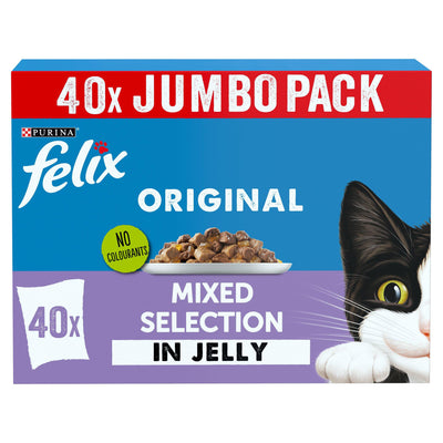 Sainsburys Felix Original Mixed Selection in Jelly Wet Cat Food 40 x 85g- Buy online at McGrocer