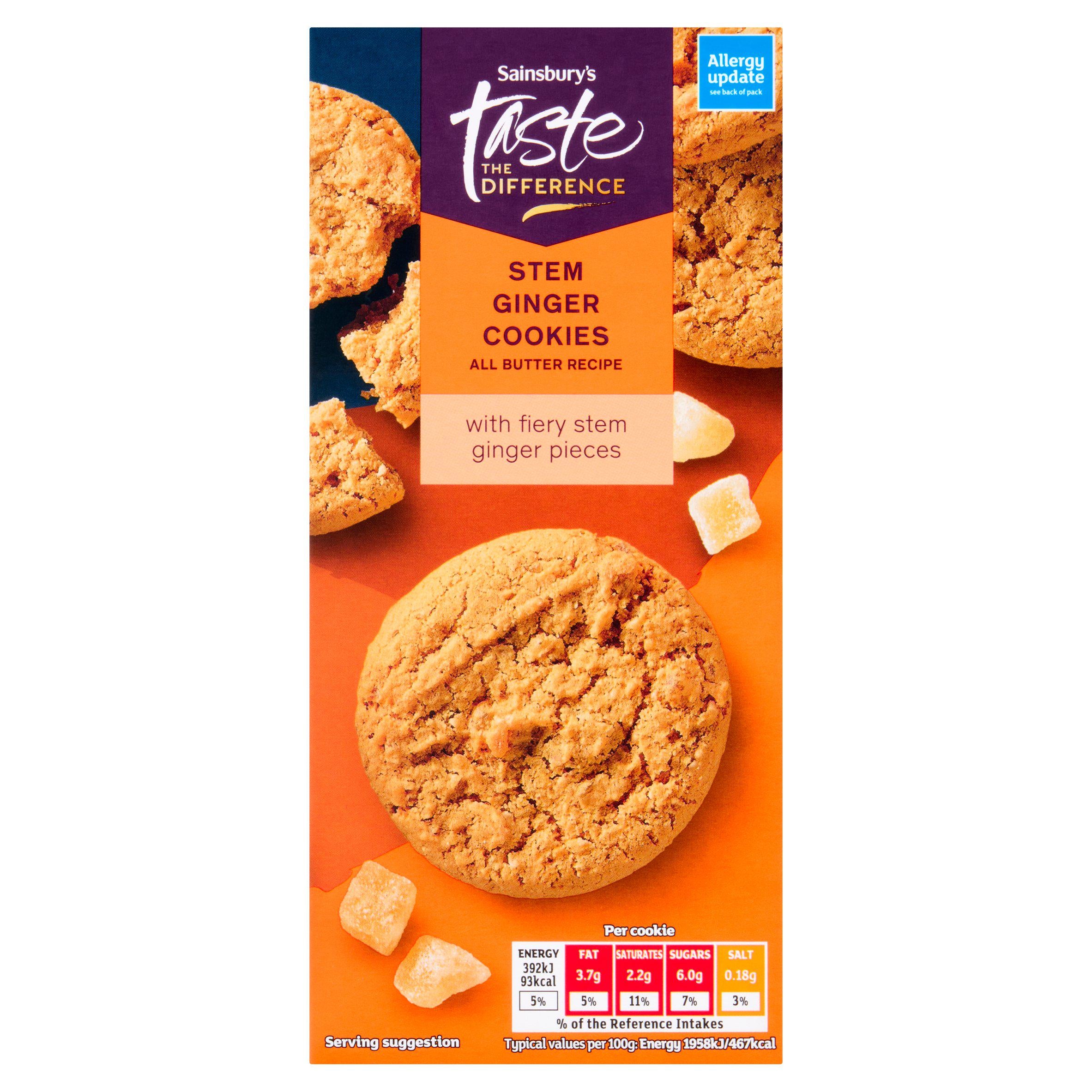 Sainsbury's stem ginger cookies 200g, UK version