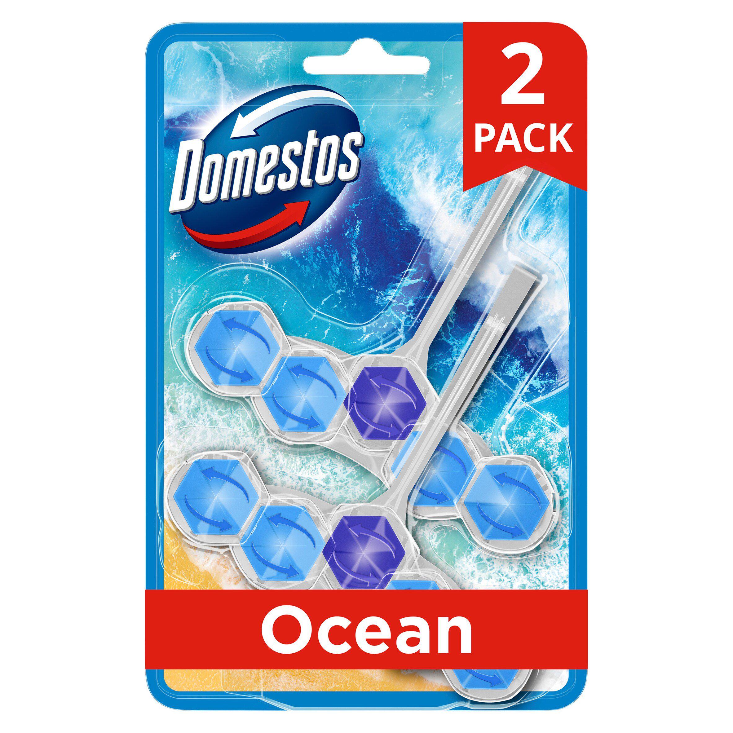 Domestos Ocean toilet rim block duo pack 2x50g, UK version
