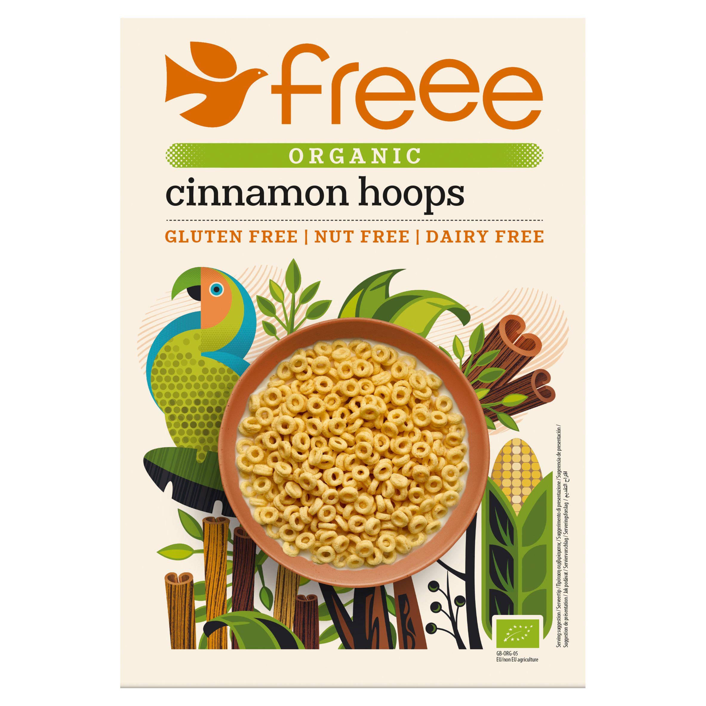 Freee gluten free cinnamon hoops cereal 300g - British product