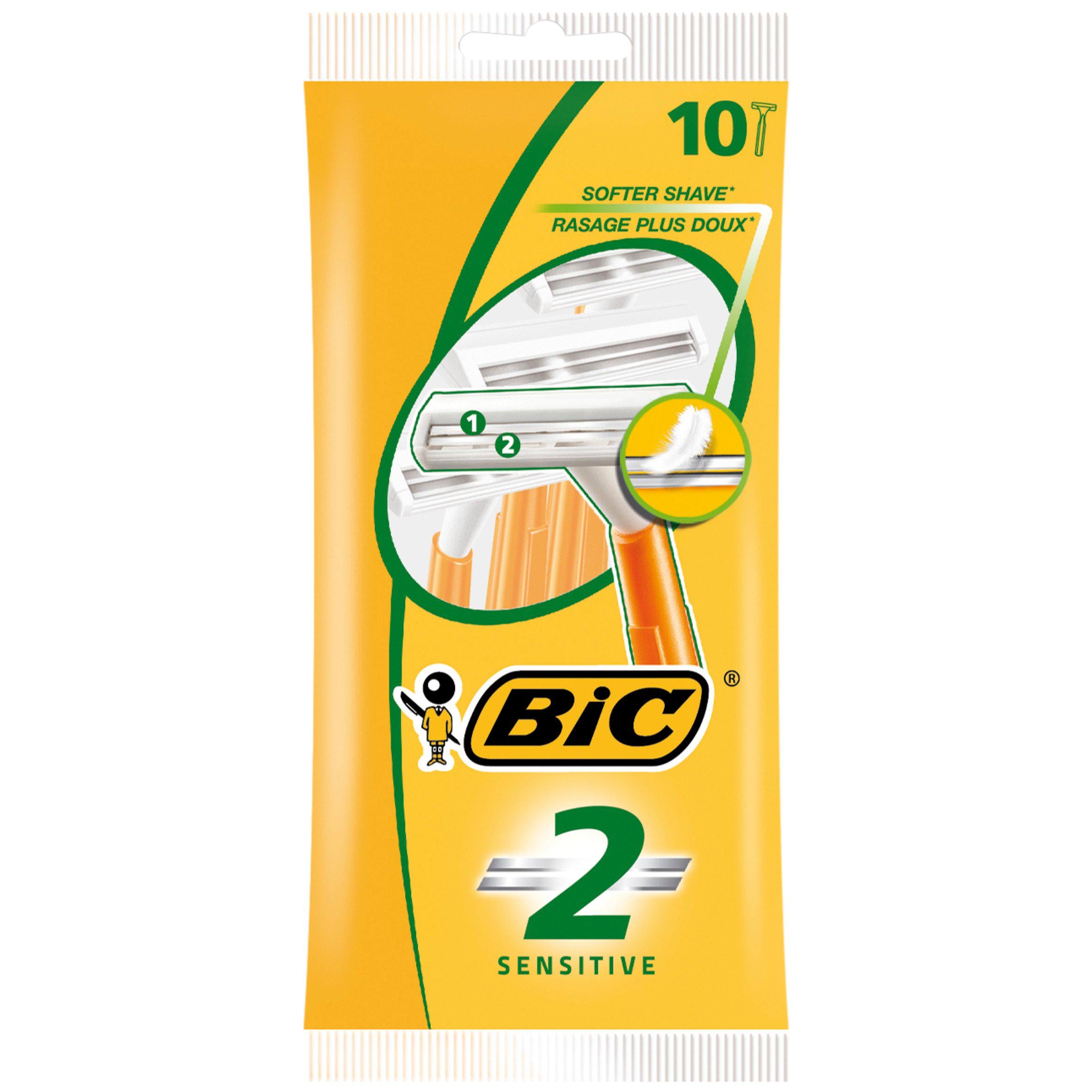 BIC 2 Sensitive disposable razor 10 pack, UK version