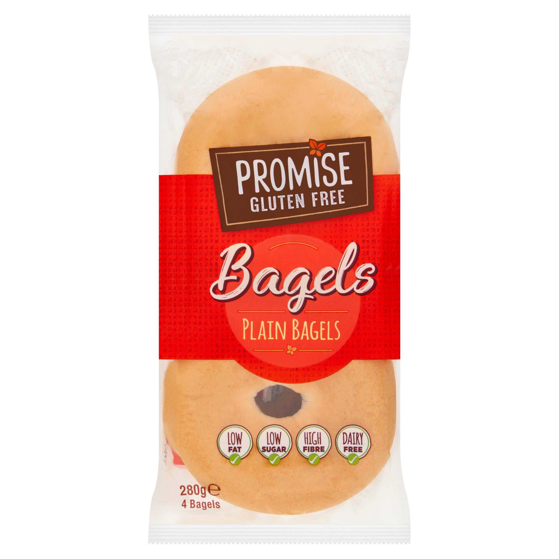 Promise plain bagels gluten-free 280g, imported from the UK