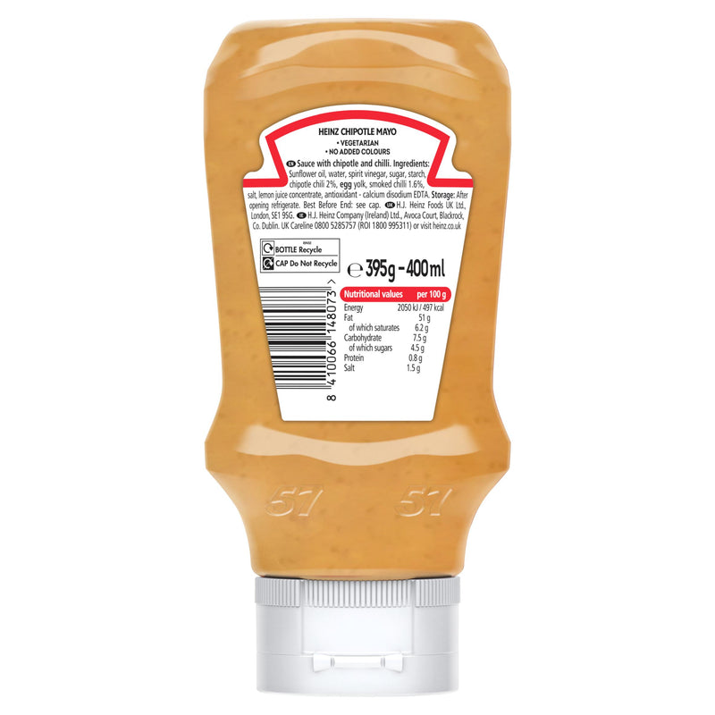 Heinz chipotle mayonnaise sauce 400ml - British product