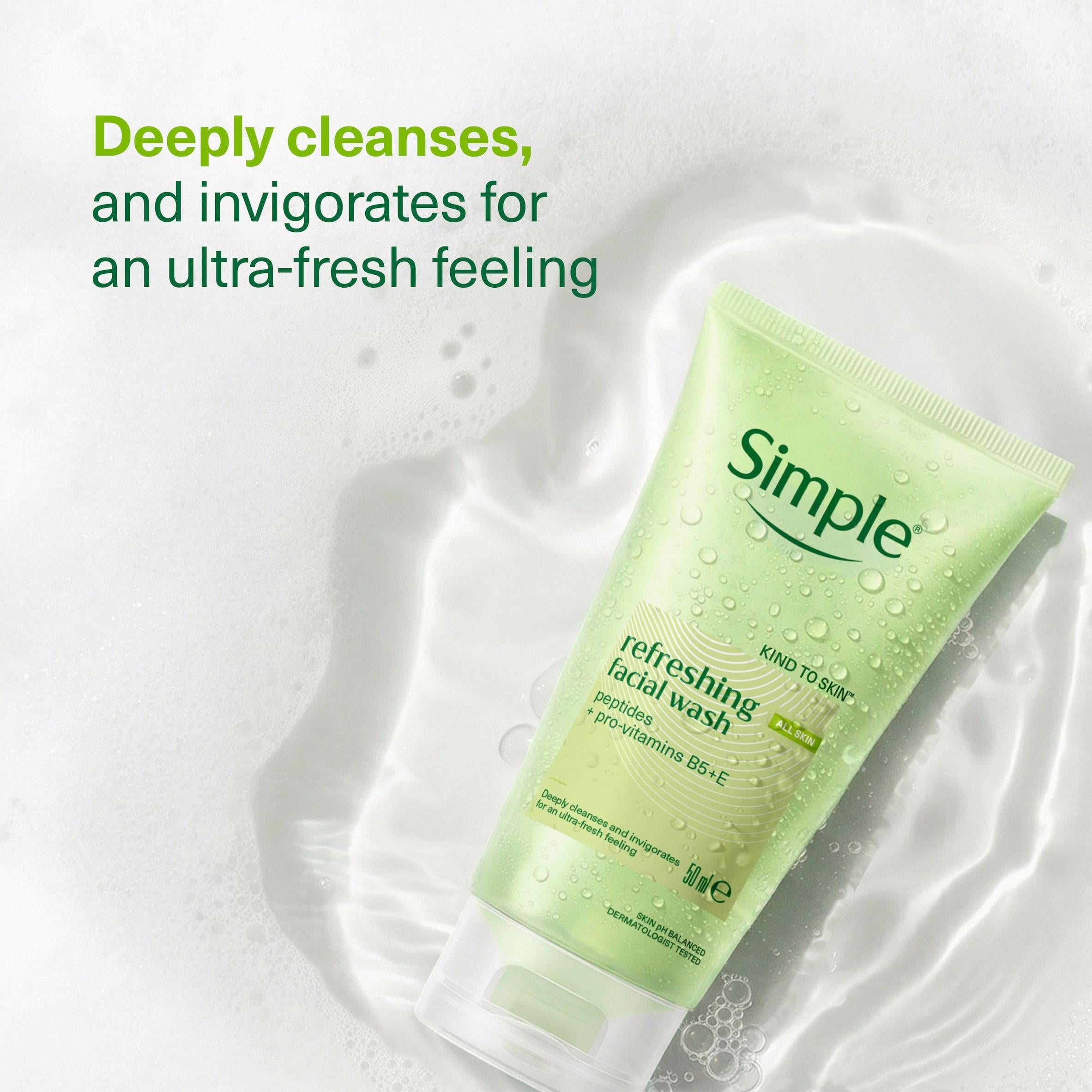Simple Refreshing Face Wash Gel 150ml, imported from the UK