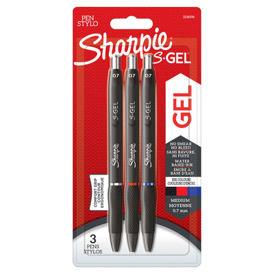 Sainsburys Sharpie S Gel Pen 3pk Assorted Colours Medium 0.7mm- Buy online at McGrocer
