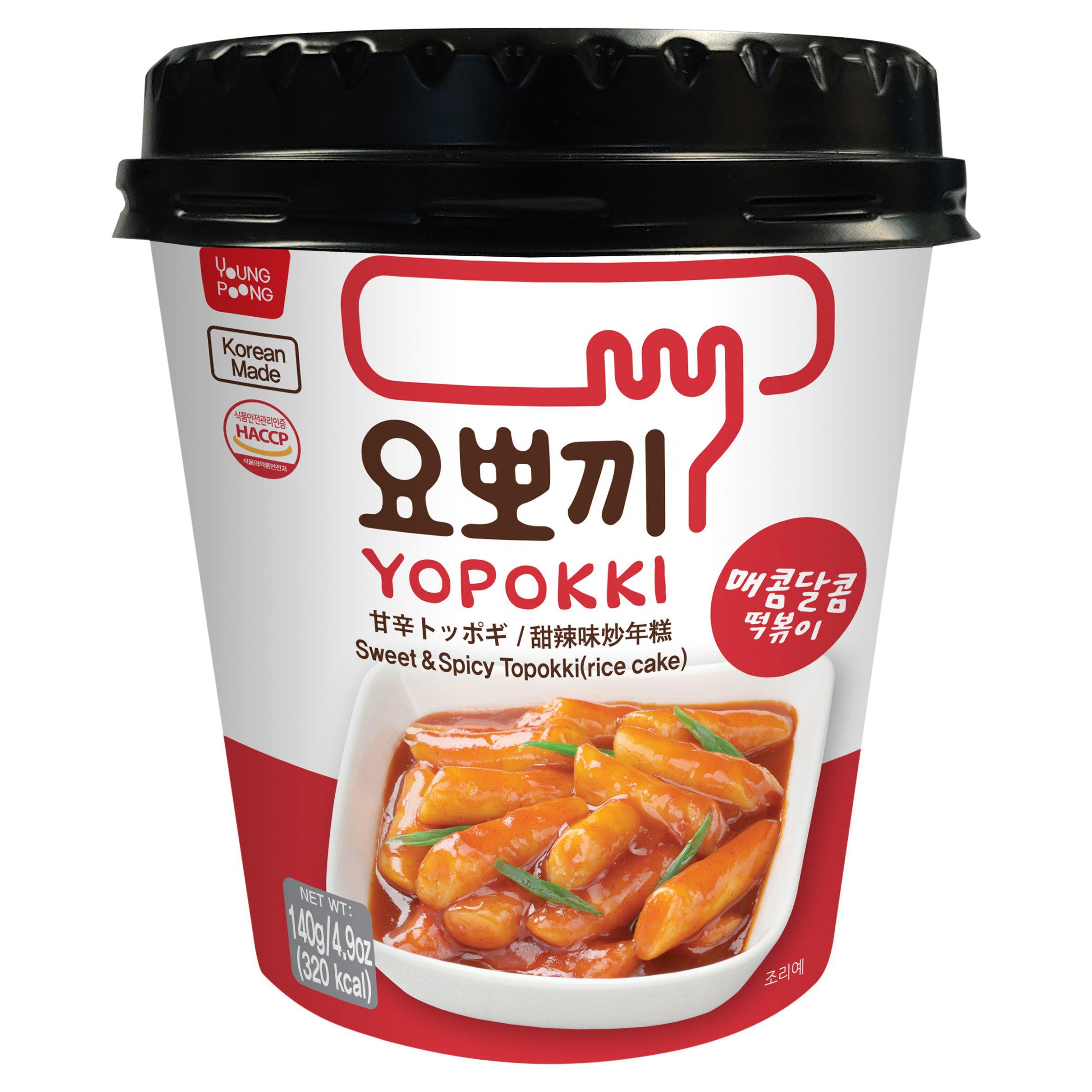 Yopokki sweet spicy topokki rice cake 140g (Korean brand)