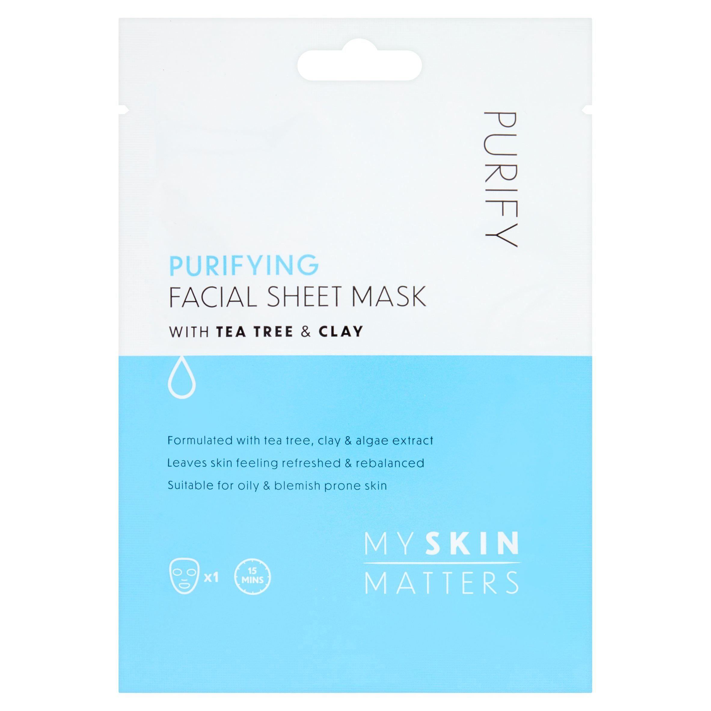 My Skin Matters Purifying Facial Sheet Mask GOODS Sainsburys   