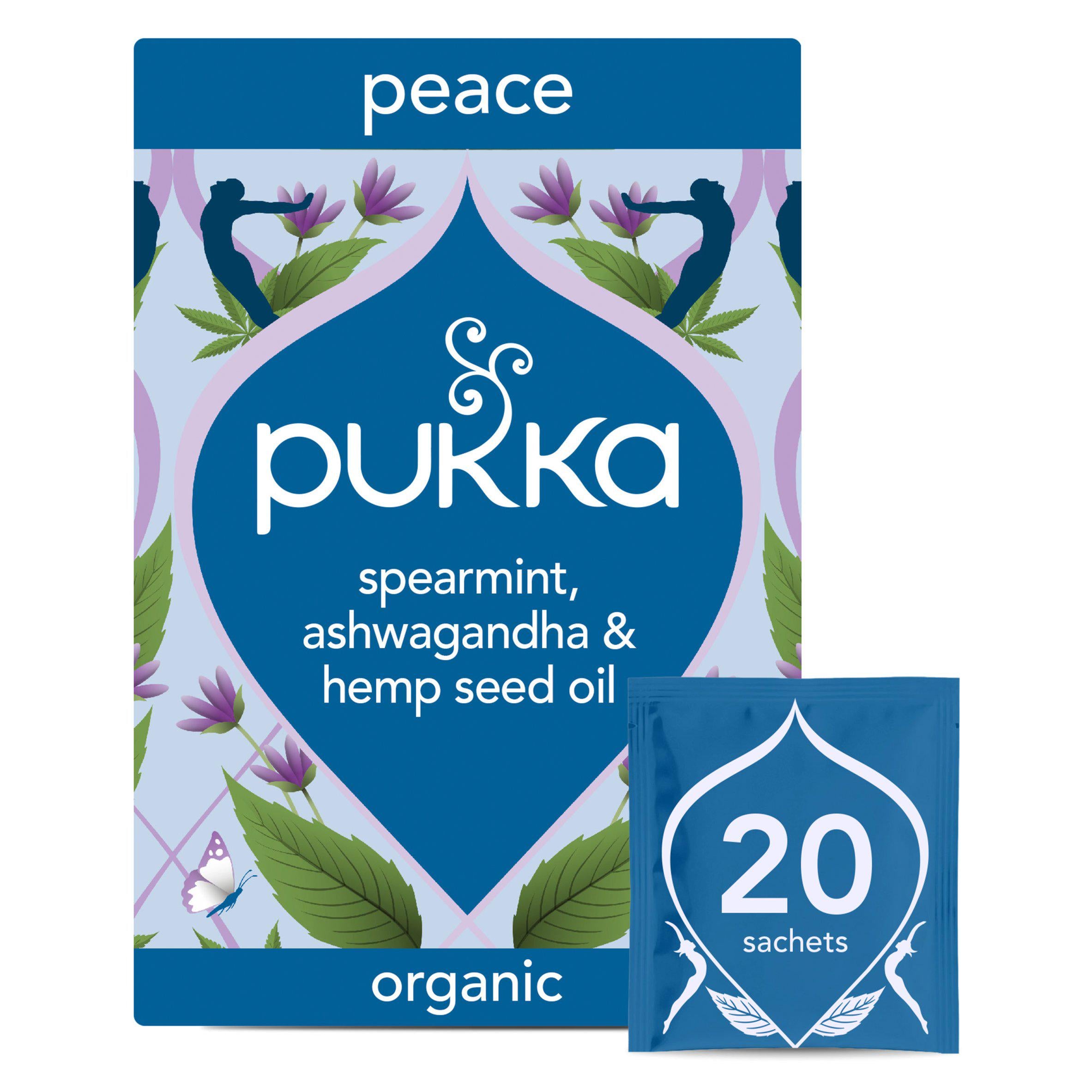 Pukka Organic Peace Tea chamomile herbal tea 20 bags, imported from the UK