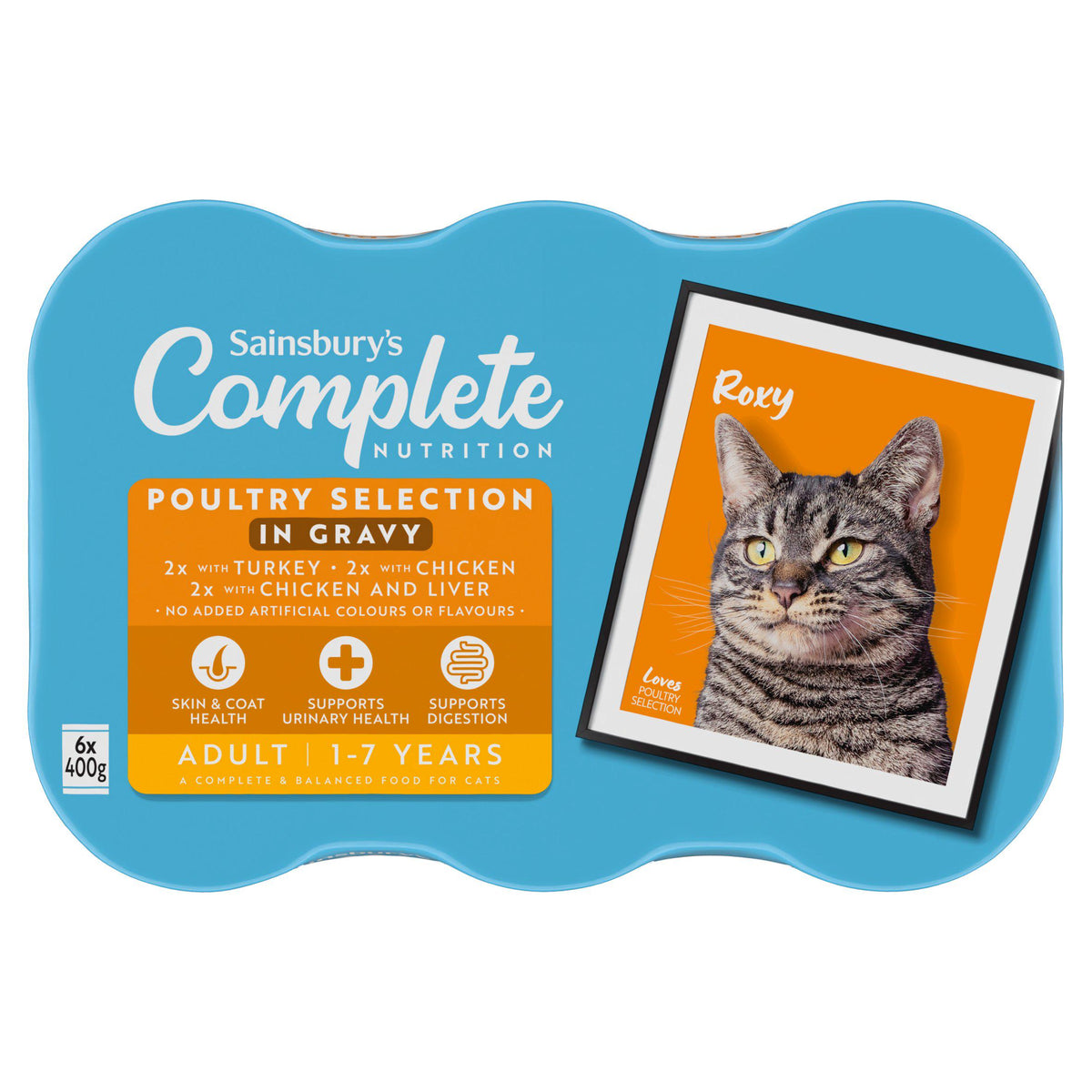 Sainsbury's cat food poultry selection gravy 6x400g - British product