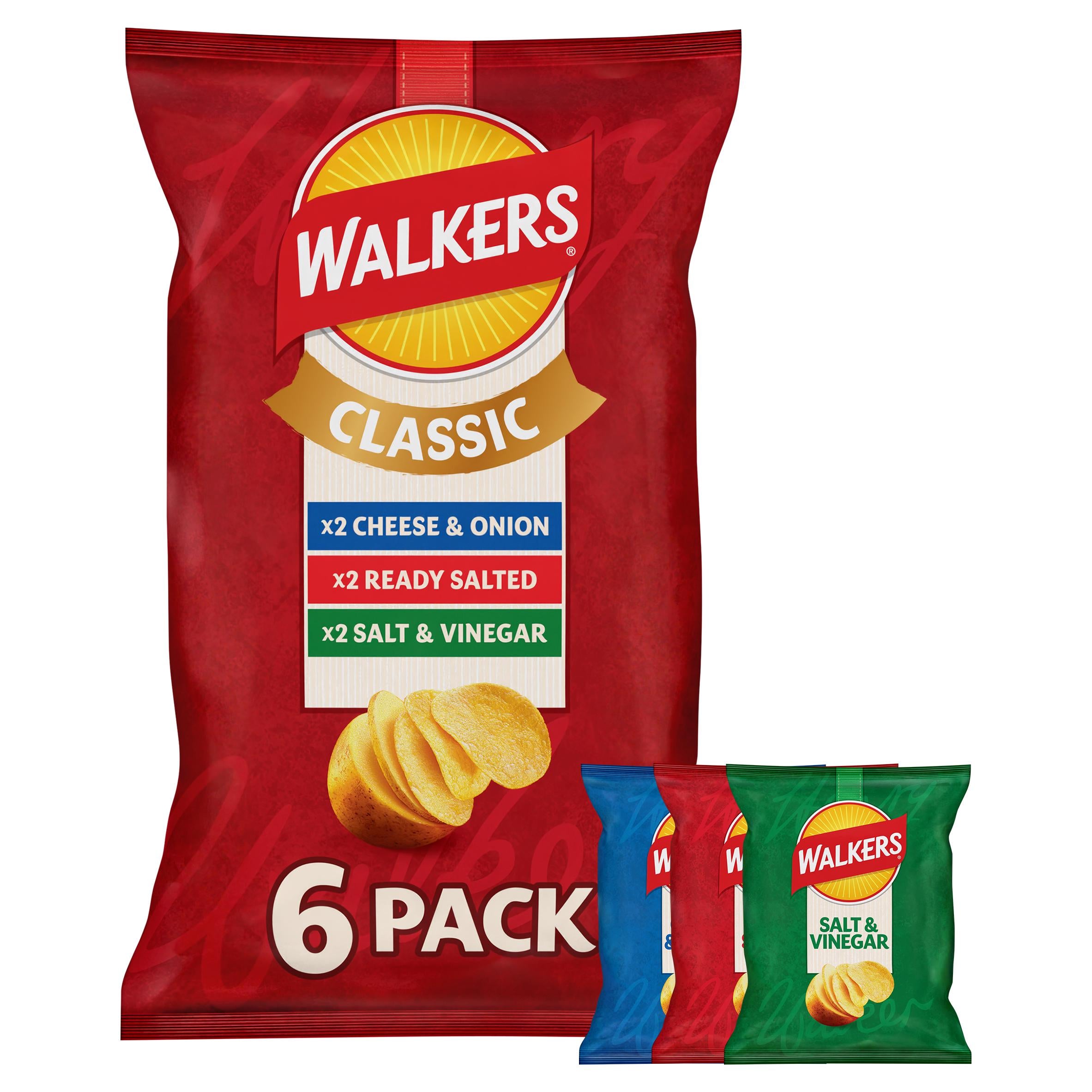 Walkers multipack variety crisps 6x25g (British brand)