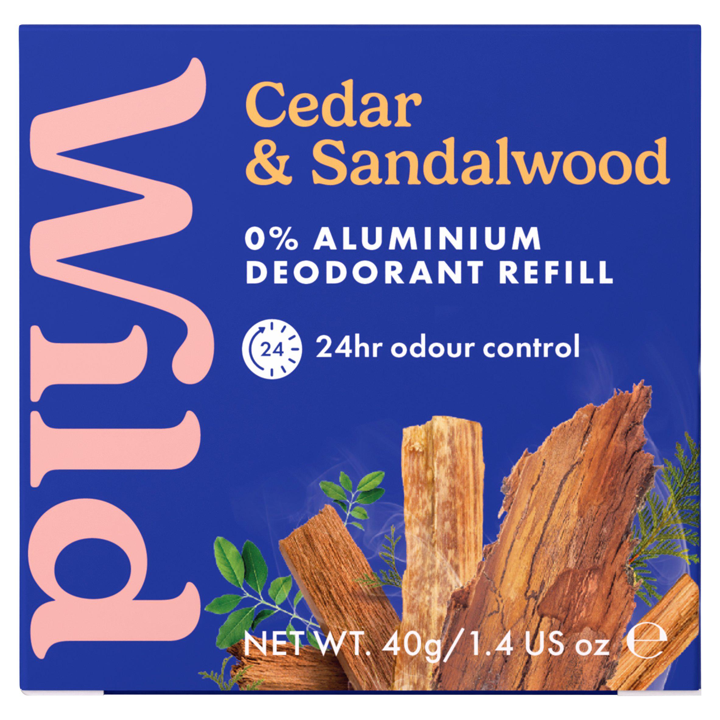 Wild Cedar Sandalwood deodorant refill 40g, imported from the UK