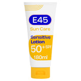 E45 sunscreen SPF 50+ sensitive 180ml, UK version