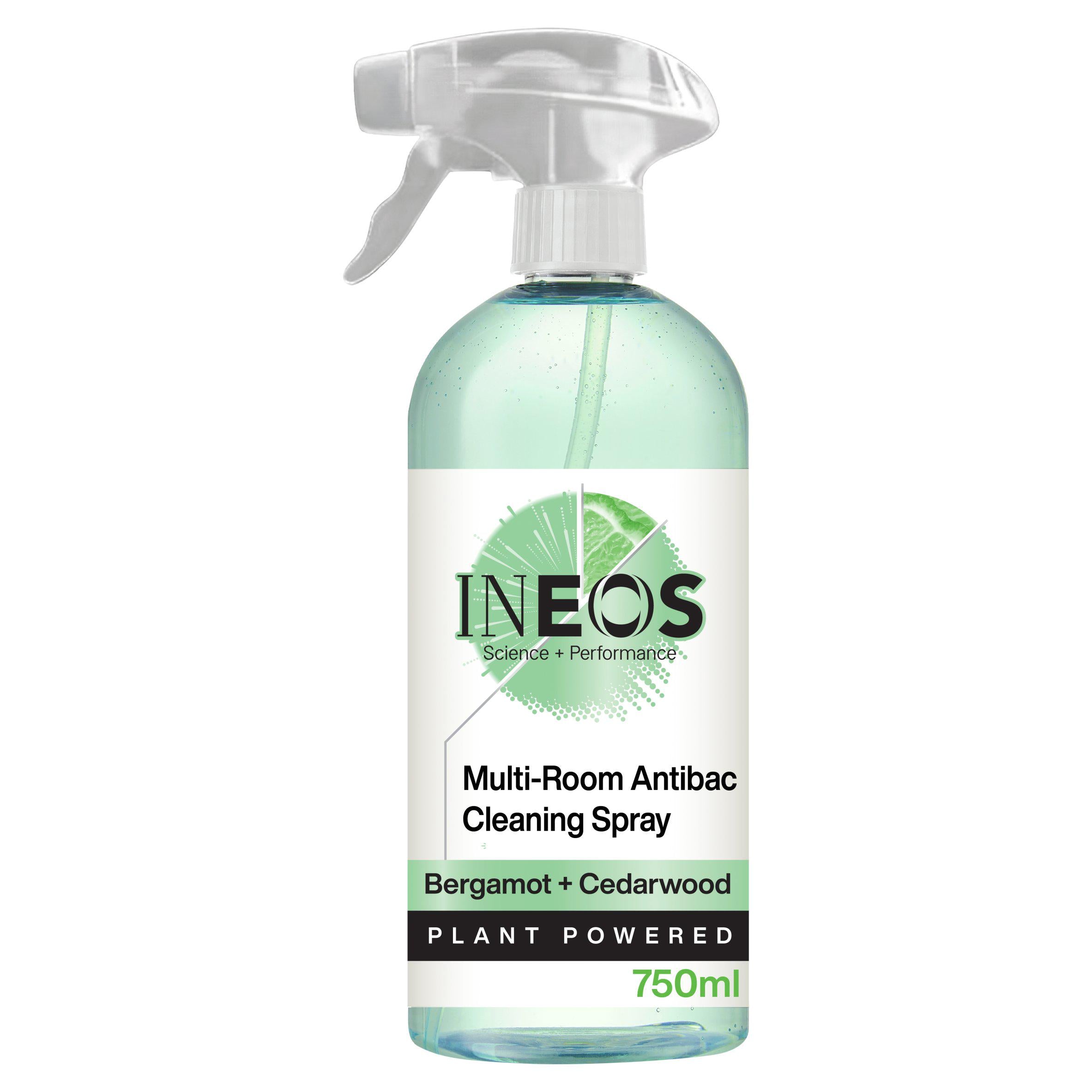 Ineos Antibac multi-room cleaner spray bergamot cedarwood 750ml, imported from the UK