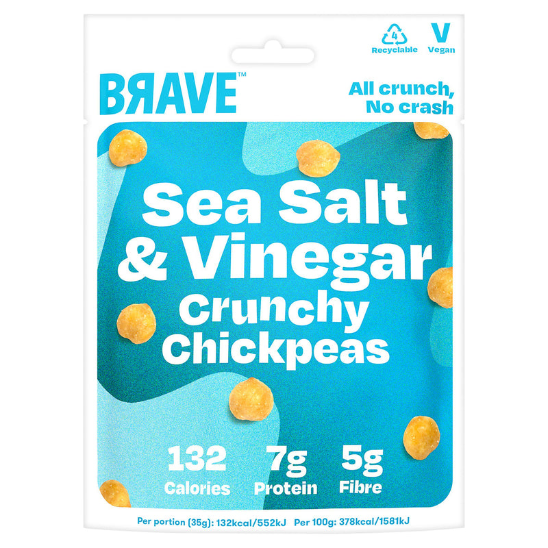 Brave crunchy chickpeas sea salt and vinegar 35g - British product