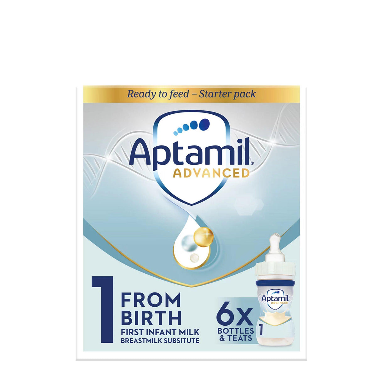 Aptamil Advanced 1 first infant milk starter pack 6x70ml, UK version