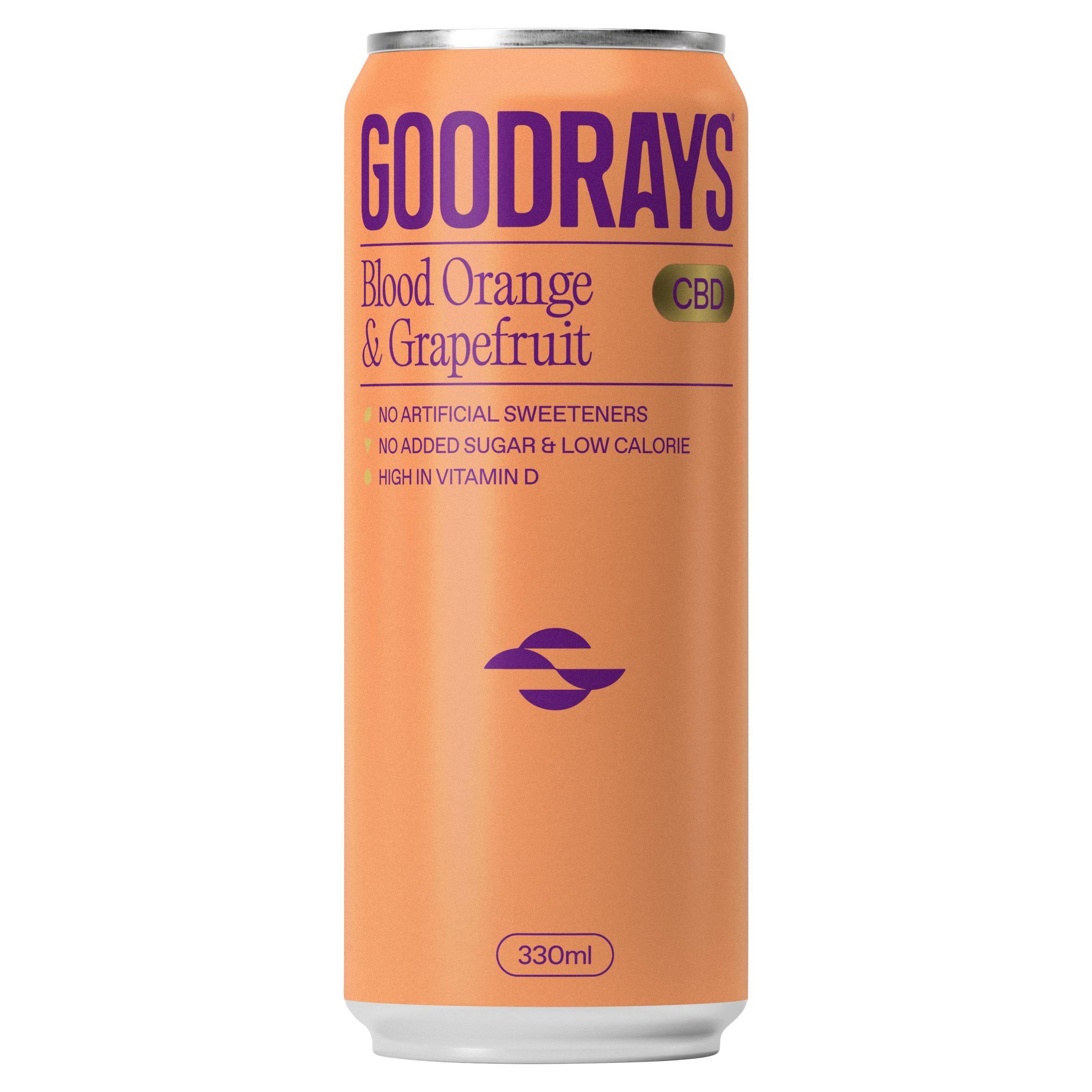 Goodrays CBD drink Blood Orange Grapefruit 330ml - British product