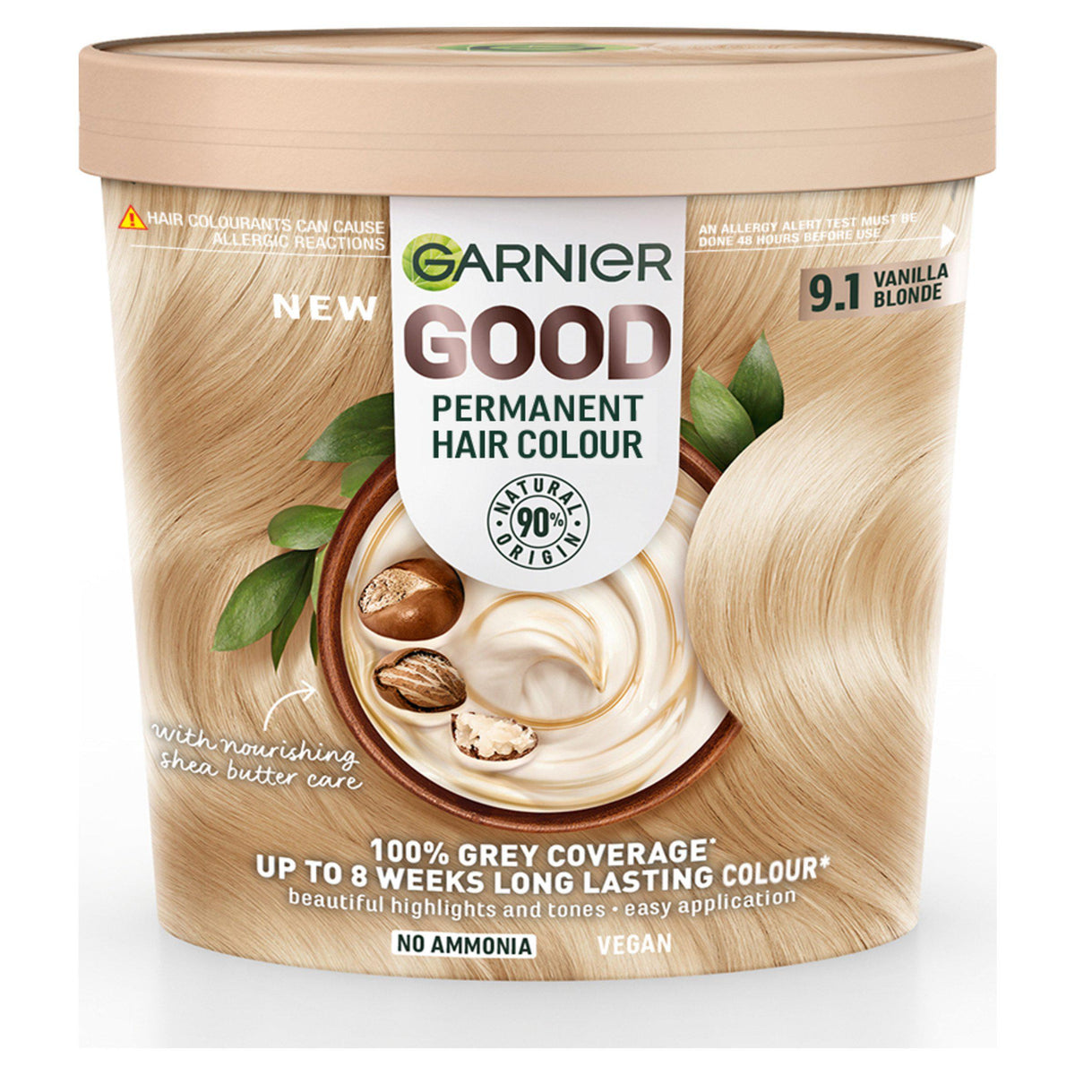Garnier Good Sweet Latte permanent hair dye 100% grey coverage, imported from the UK