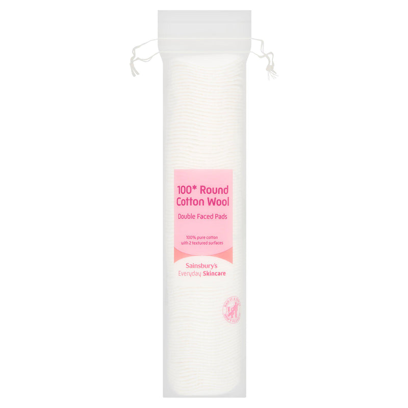 Sainsbury's double faced round cotton wool pads 100, imported from the UK