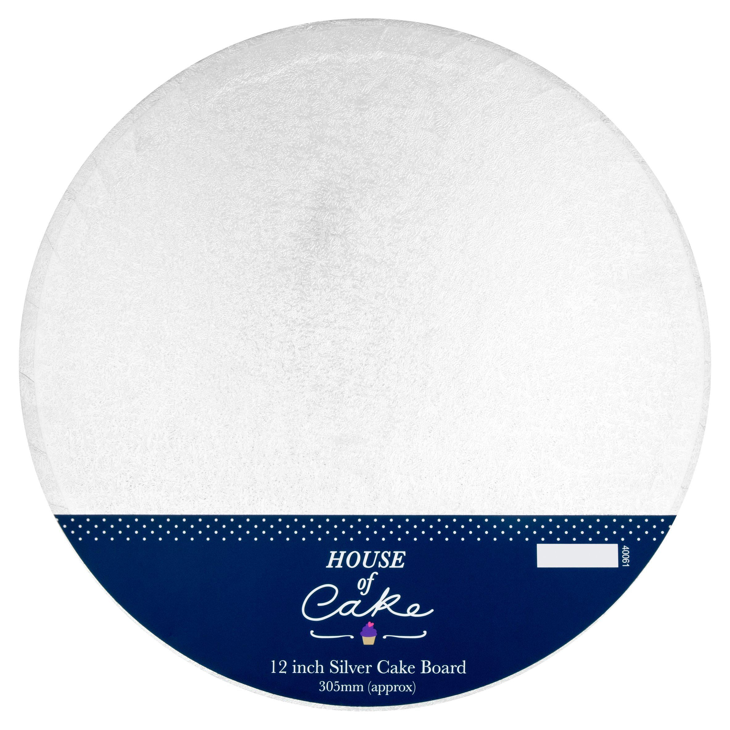 House of Cake round silver cake board 12 inch, UK version