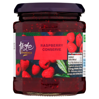 Sainsburys Sainsbury's Taste the Difference Raspberry Conserve 340g- Buy online at McGrocer