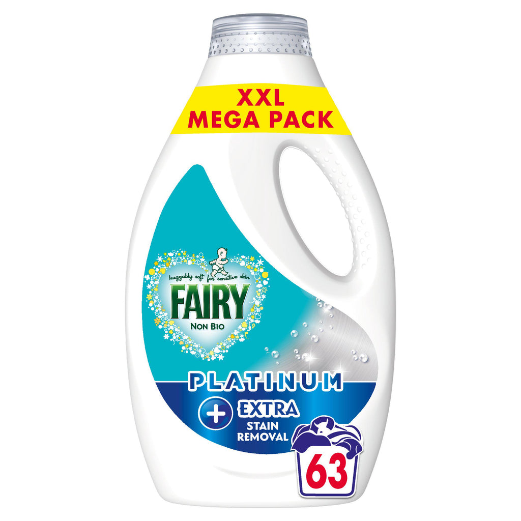 Fairy Non Bio Platinum Stain Removal Washing Liquid 63 Washes 2.079L