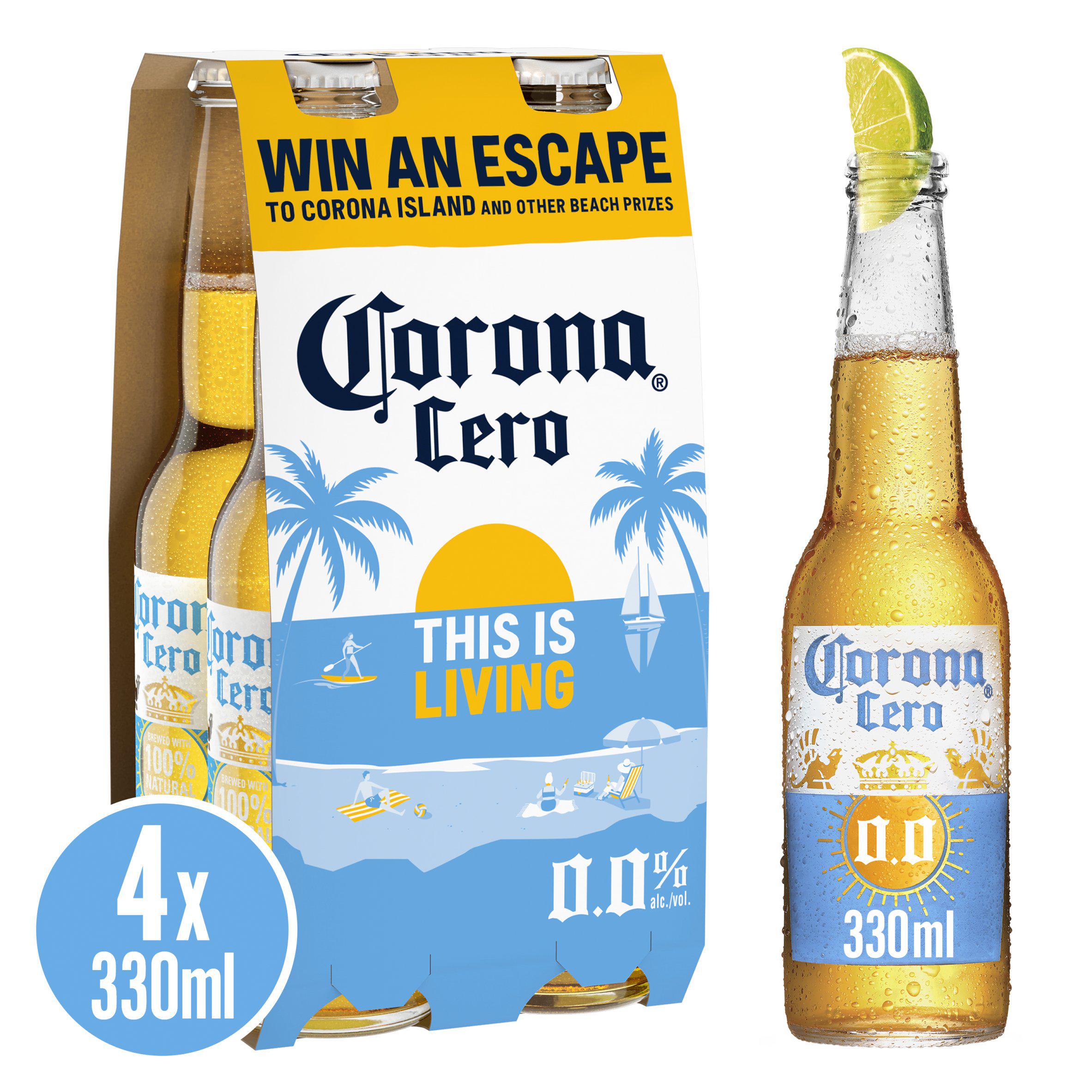 Corona Cero alcohol free lager 4x330ml, UK version