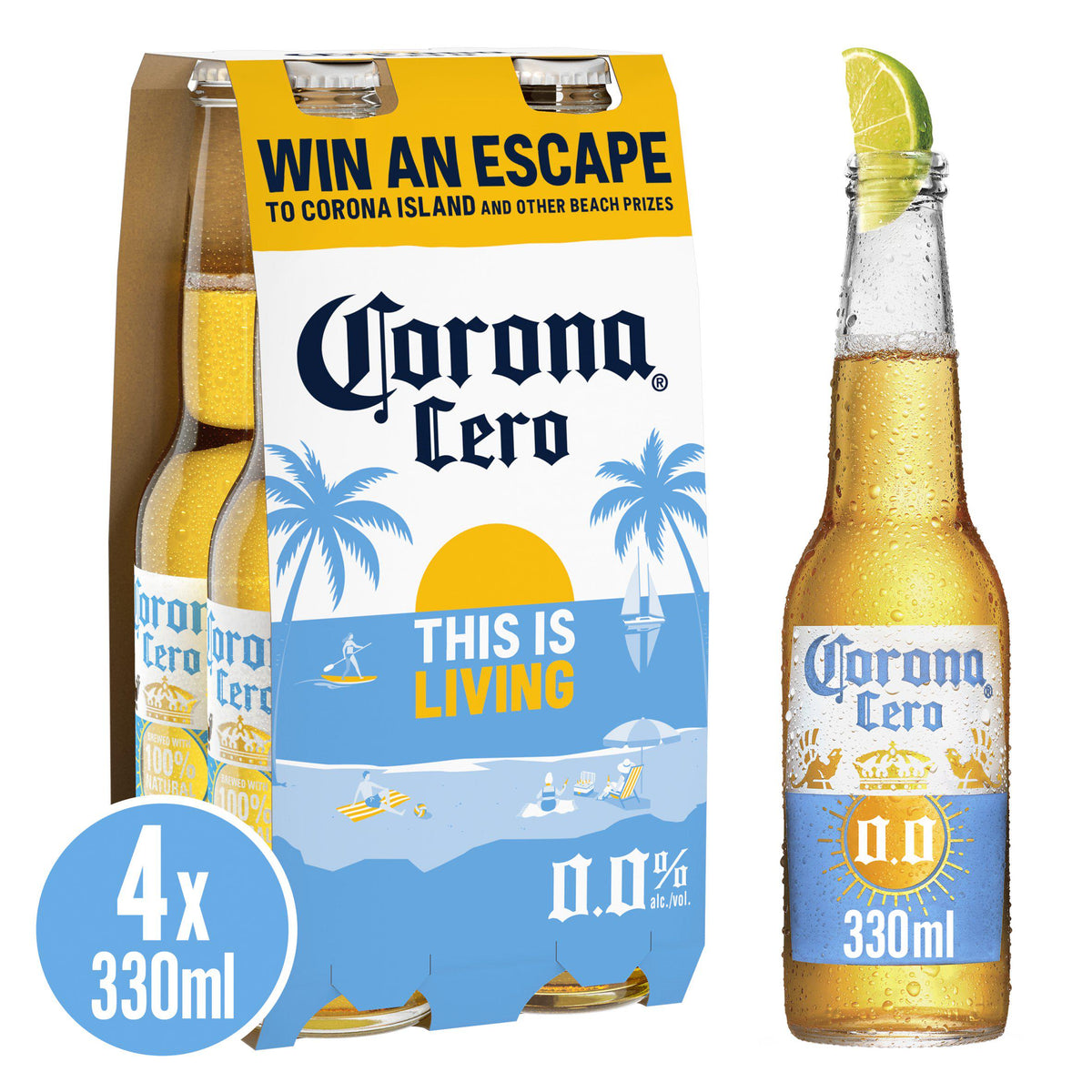 Corona Cero alcohol free lager 4x330ml, UK version