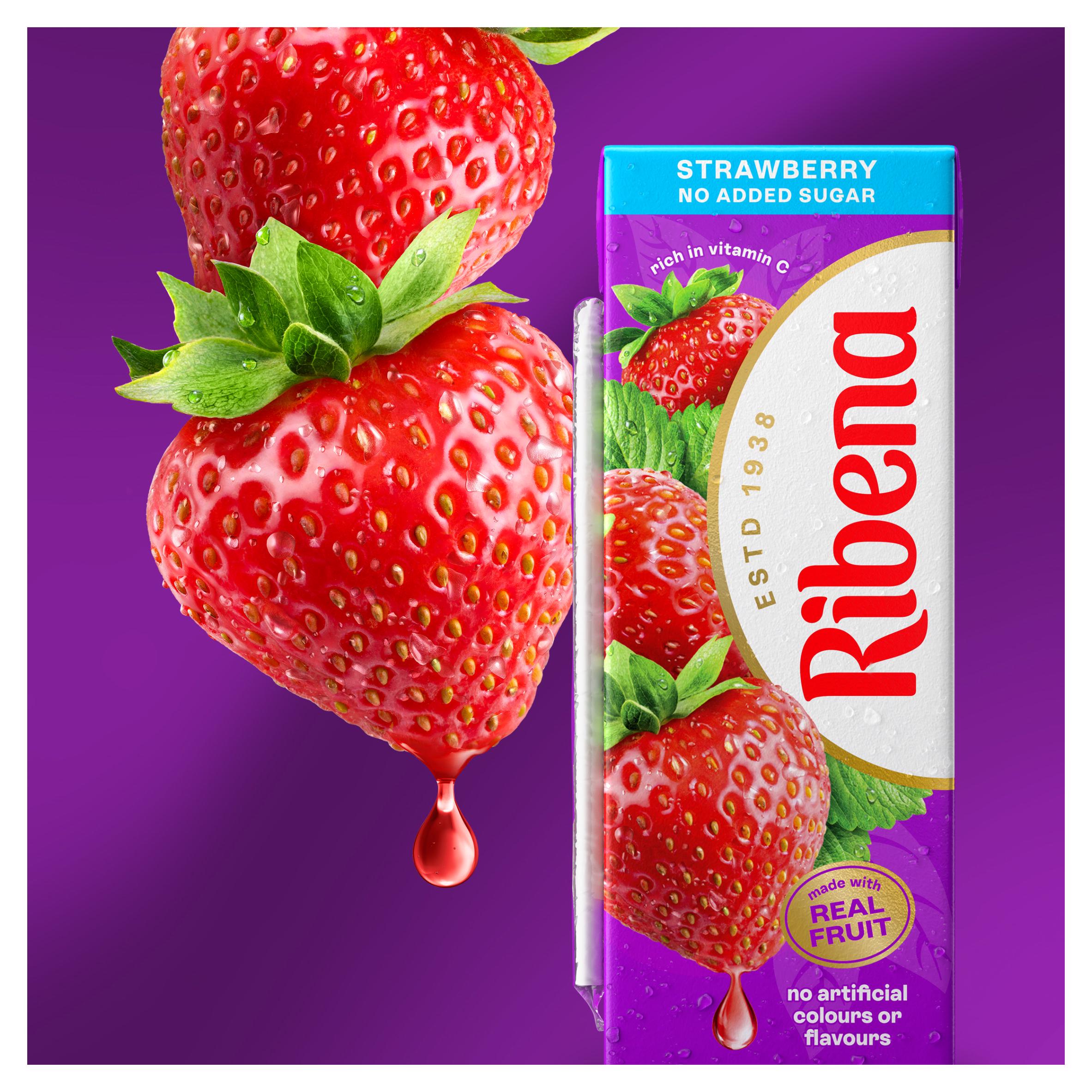 Ribena strawberry juice drink no added sugar 6x250ml (British brand)
