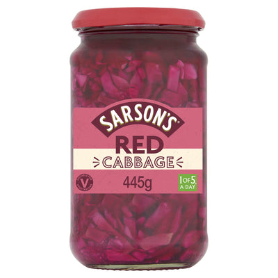 Sainsburys Sarson's Red Cabbage Pickled in Sweet and Mild Vinegar 445g- Buy online at McGrocer