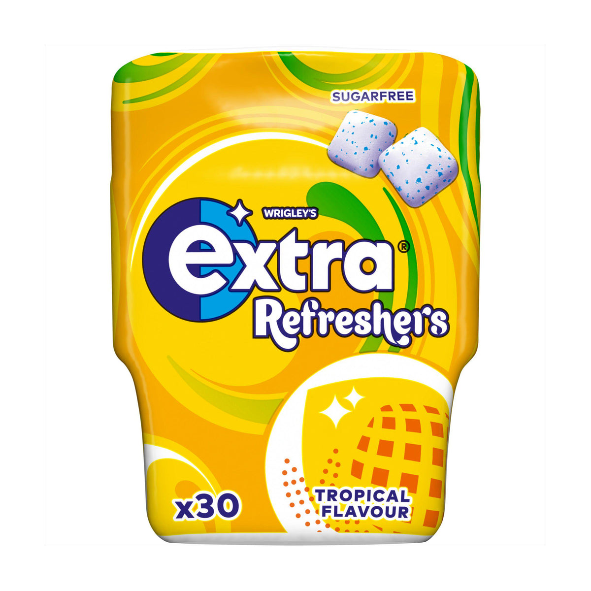 Extra tropical flavour chewing gum 30 pieces, UK version