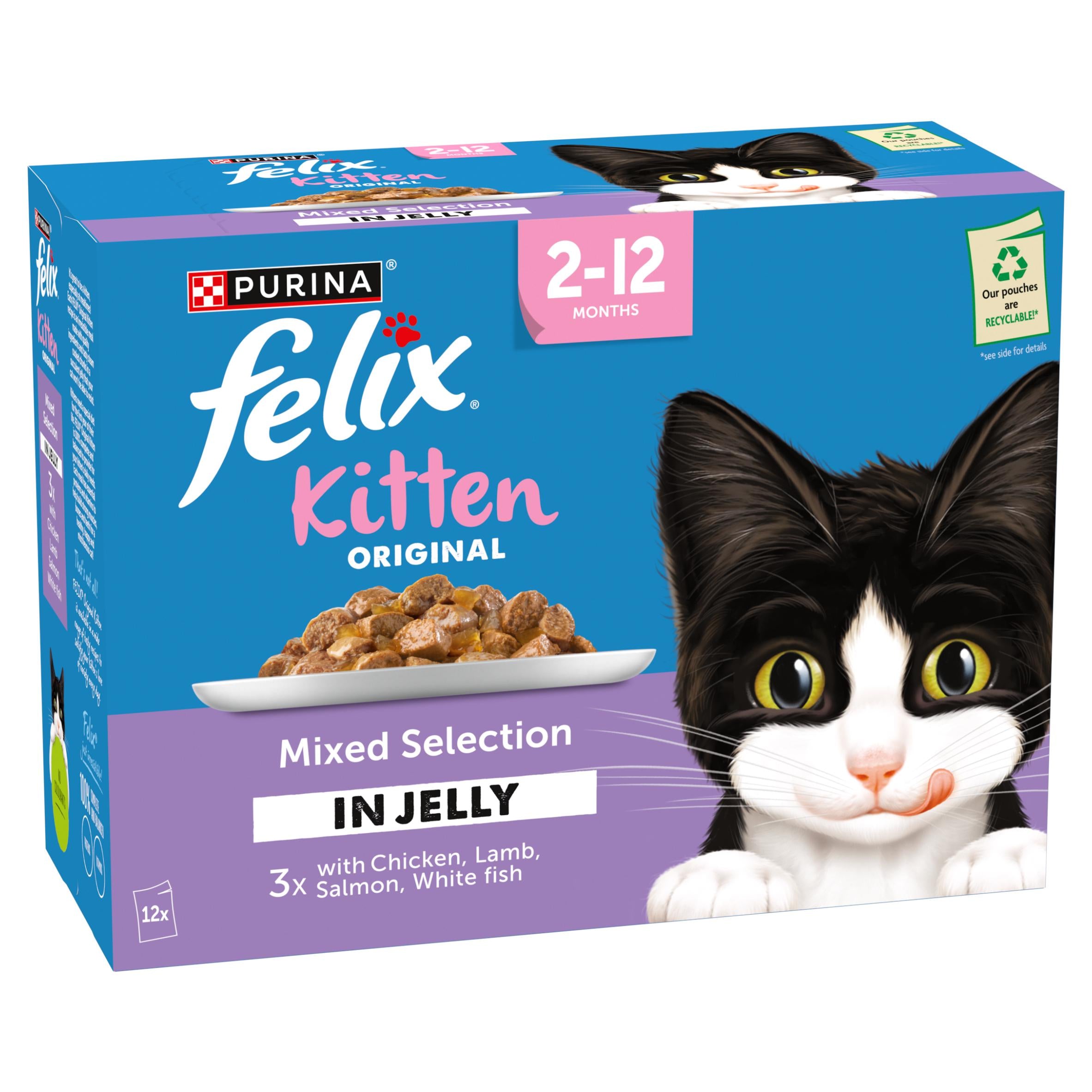 Felix kitten wet cat food mixed selection in jelly 12 x 85g - British product